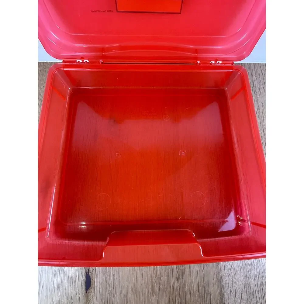 LEGO Minifigure Head Storage Case Bin Gently Used Lot of 2 Red Green